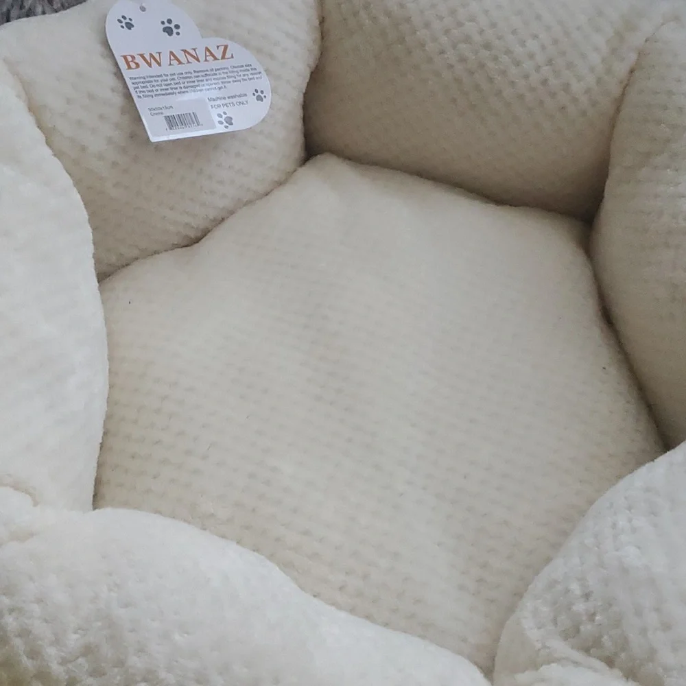 Dog bed 19.7 inch cream super soft Bwanaz brans mashine Washable orthop…